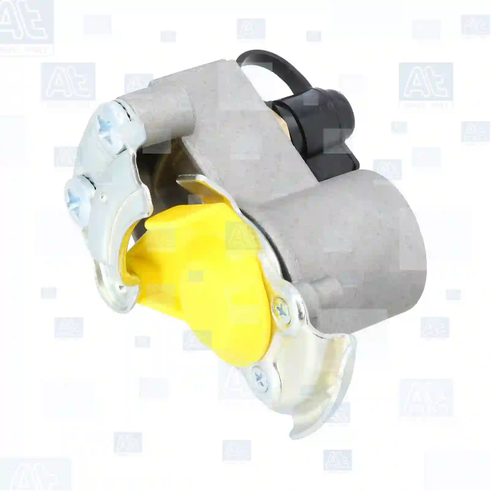 Compressed Air Palm coupling, test connector, yellow lid, at no: 77726003 ,  oem no:1518211, 1935536 At Spare Part | Engine, Accelerator Pedal, Camshaft, Connecting Rod, Crankcase, Crankshaft, Cylinder Head, Engine Suspension Mountings, Exhaust Manifold, Exhaust Gas Recirculation, Filter Kits, Flywheel Housing, General Overhaul Kits, Engine, Intake Manifold, Oil Cleaner, Oil Cooler, Oil Filter, Oil Pump, Oil Sump, Piston & Liner, Sensor & Switch, Timing Case, Turbocharger, Cooling System, Belt Tensioner, Coolant Filter, Coolant Pipe, Corrosion Prevention Agent, Drive, Expansion Tank, Fan, Intercooler, Monitors & Gauges, Radiator, Thermostat, V-Belt / Timing belt, Water Pump, Fuel System, Electronical Injector Unit, Feed Pump, Fuel Filter, cpl., Fuel Gauge Sender,  Fuel Line, Fuel Pump, Fuel Tank, Injection Line Kit, Injection Pump, Exhaust System, Clutch & Pedal, Gearbox, Propeller Shaft, Axles, Brake System, Hubs & Wheels, Suspension, Leaf Spring, Universal Parts / Accessories, Steering, Electrical System, Cabin